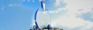 Ping-pong paddle shaped hotel in China
